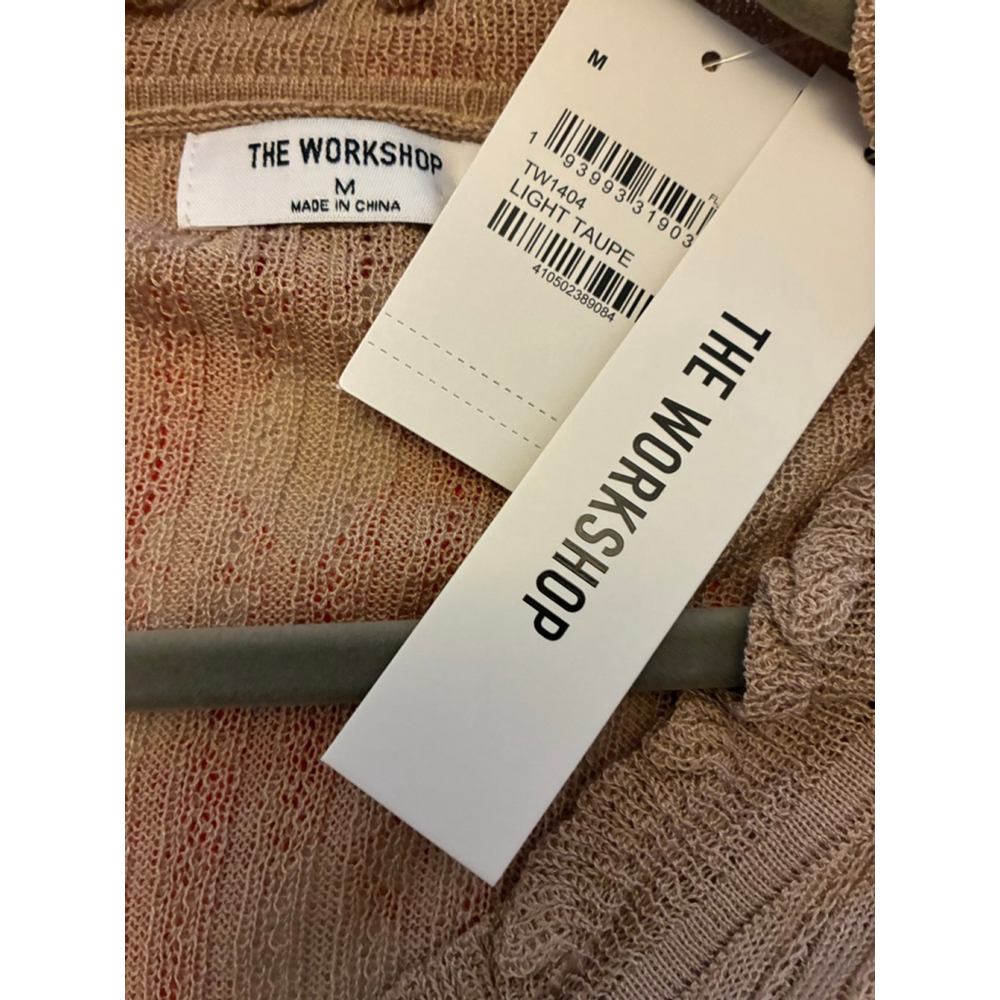 NWT The Workshop Size Medium Taupe cardigan with Tie in the Front - Picture 5 of 6